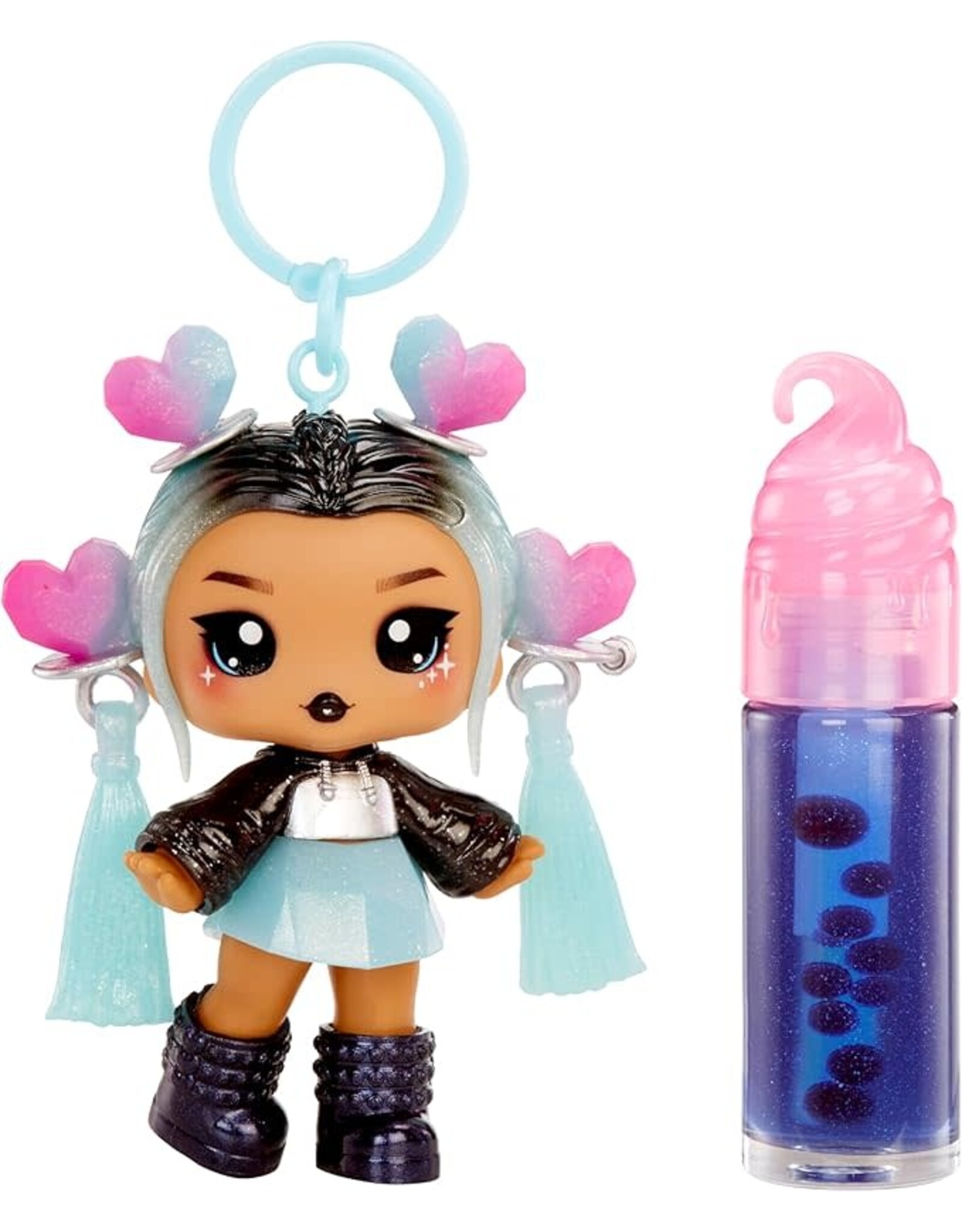 YUMMILAND Yummiland Lip Gloss Doll: Sour Sweeties - Nina Heartpop Includes DIY Lip Gloss + Removable Keychain, Cosmetic Play, Collectible, Ages 4+