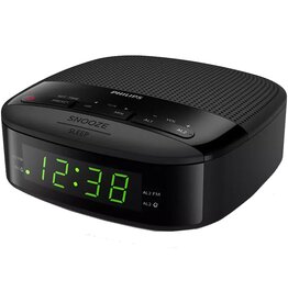 PHILIPS PHILIPS TAR3205 - Klokradio Digitaal - FM Radio (Dubbel Alarm - Sleeptimer - Compact Design - Digitale FM Radio - Batterij als Back-up - Zwart