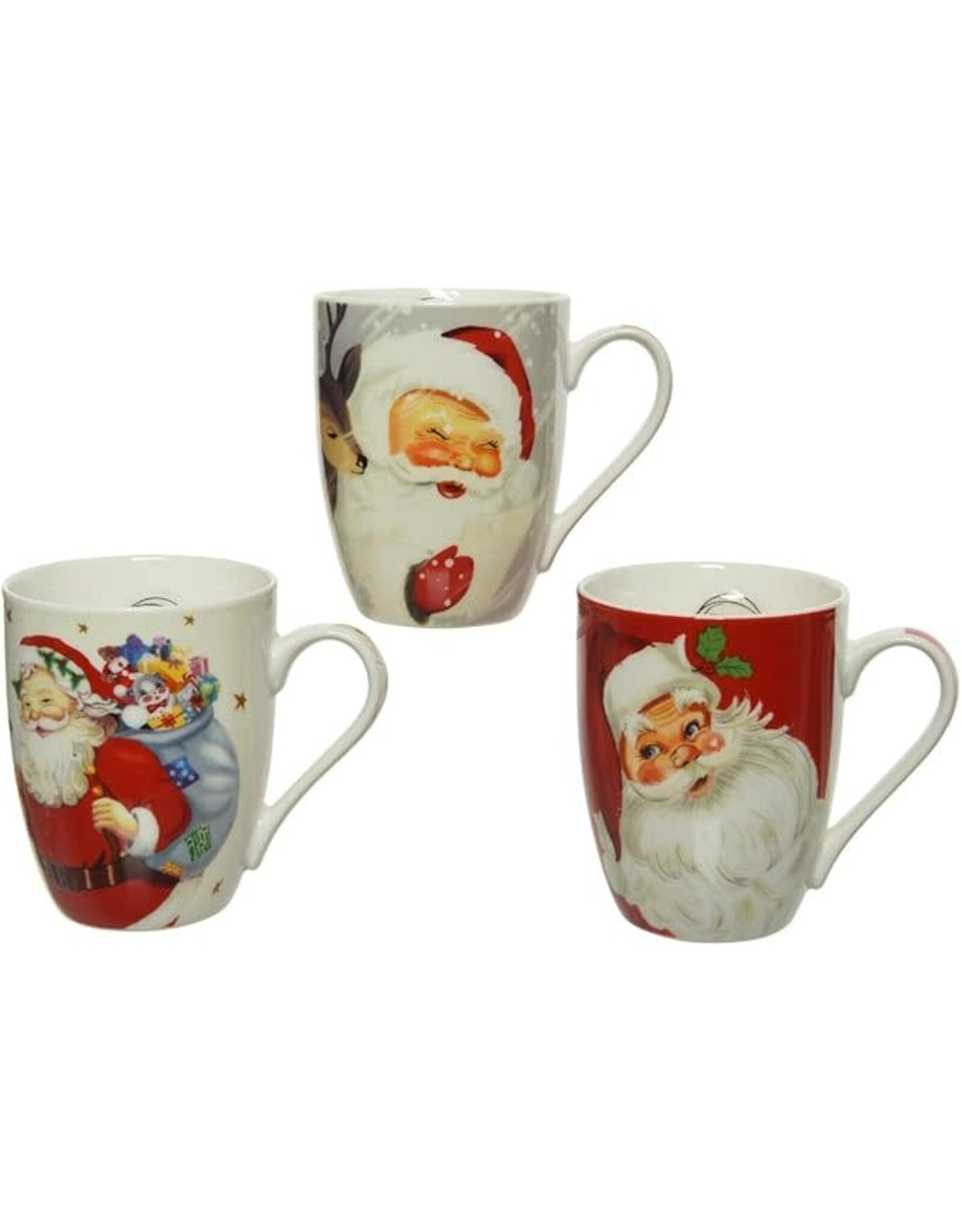 Decoris Beker mok  340ml Kerstman Sant Claus geschenk porselein per stuk