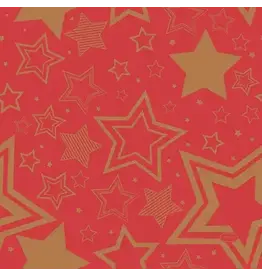 Duni Duni servet Holiday Star rood / goud 33 x 33 cm 20 stuks