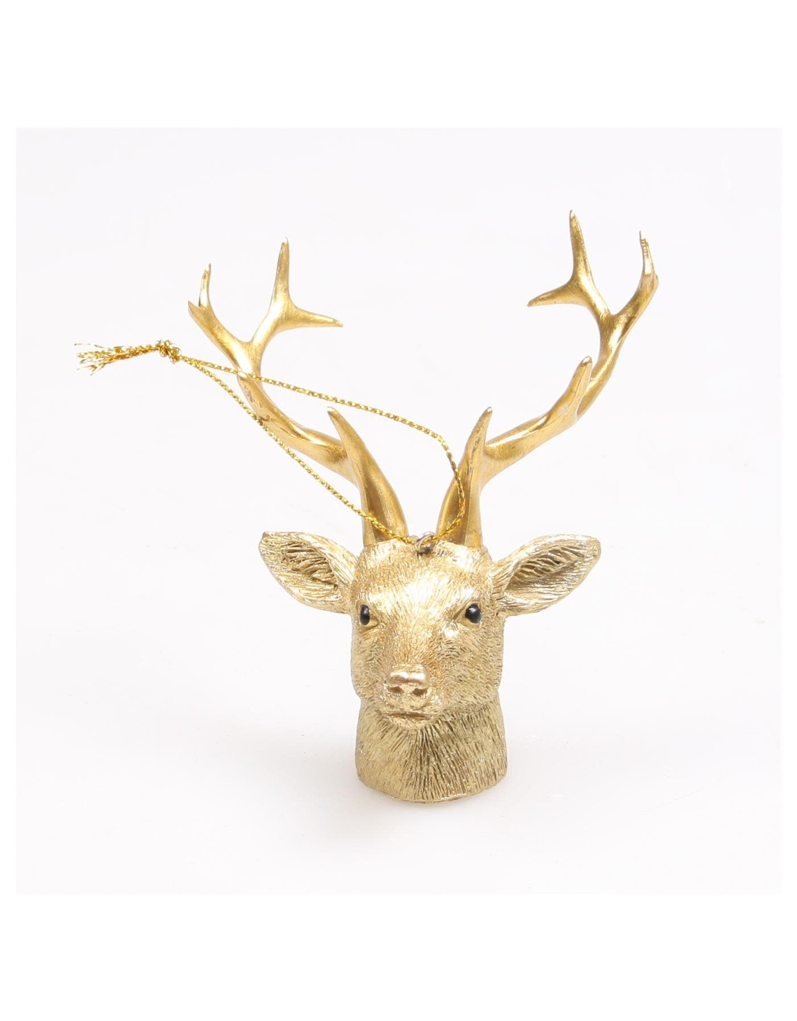 Decoris Hert kop hangend goud 10x8x9cm