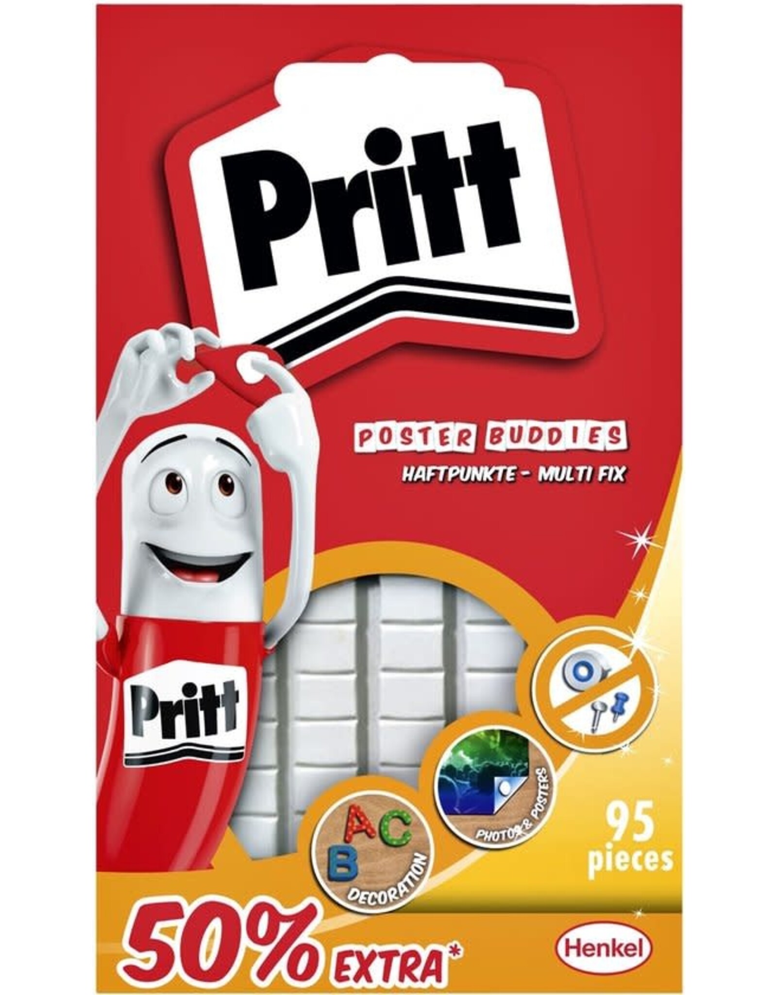 pritt Pritt Posterbuddies + 50% gratis 52,5 g Card | Posterbuddies plaklijm voor Posters & Kaarten | Universele plaklijm.