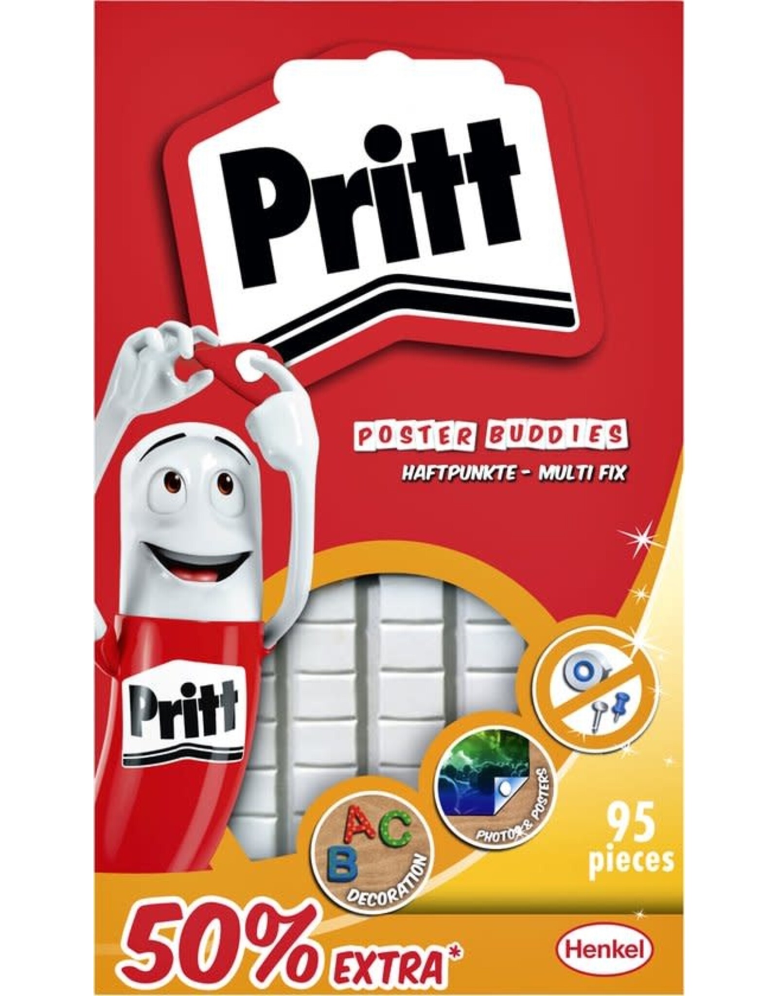 pritt Pritt Posterbuddies + 50% gratis 52,5 g Card | Posterbuddies plaklijm voor Posters & Kaarten | Universele plaklijm.