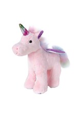 Alpha Toys Eehoorn Staand Pluche Knuffel roze/wit, 18cm