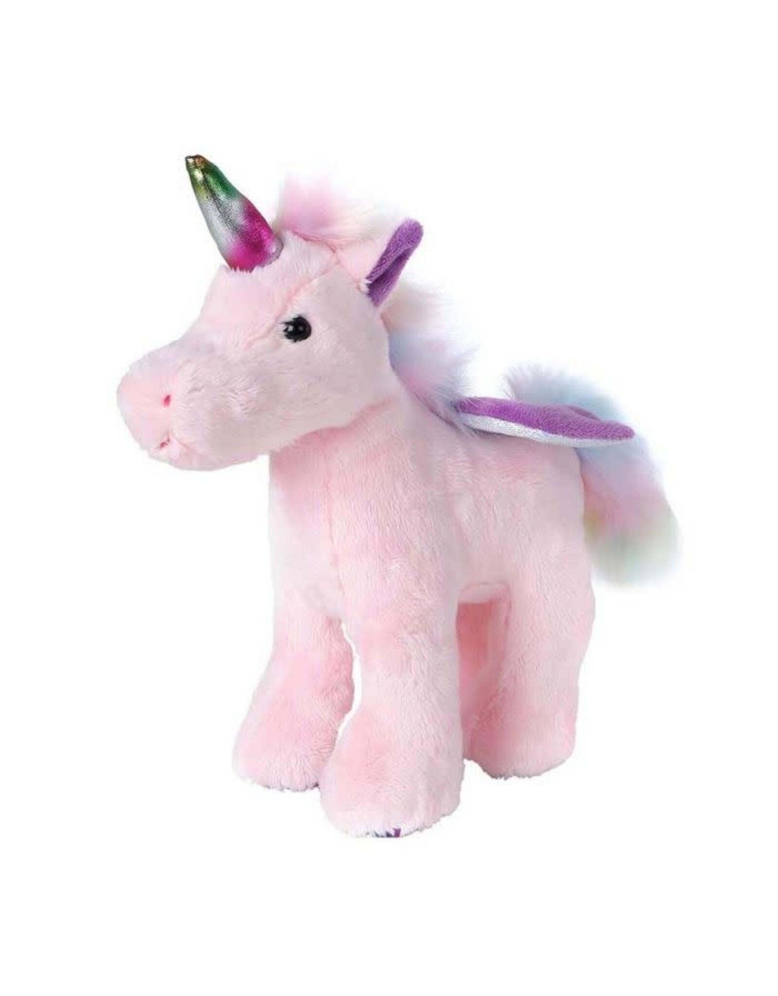 Alpha Toys Eehoorn Staand Pluche Knuffel roze/wit, 18cm