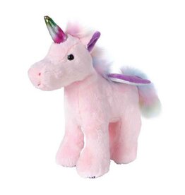 Alpha Toys Eehoorn Staand Pluche Knuffel roze/wit, 18cm
