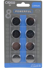 powerful 3V CR2032 Powerfull Lithium Batterijen - 8 stuks