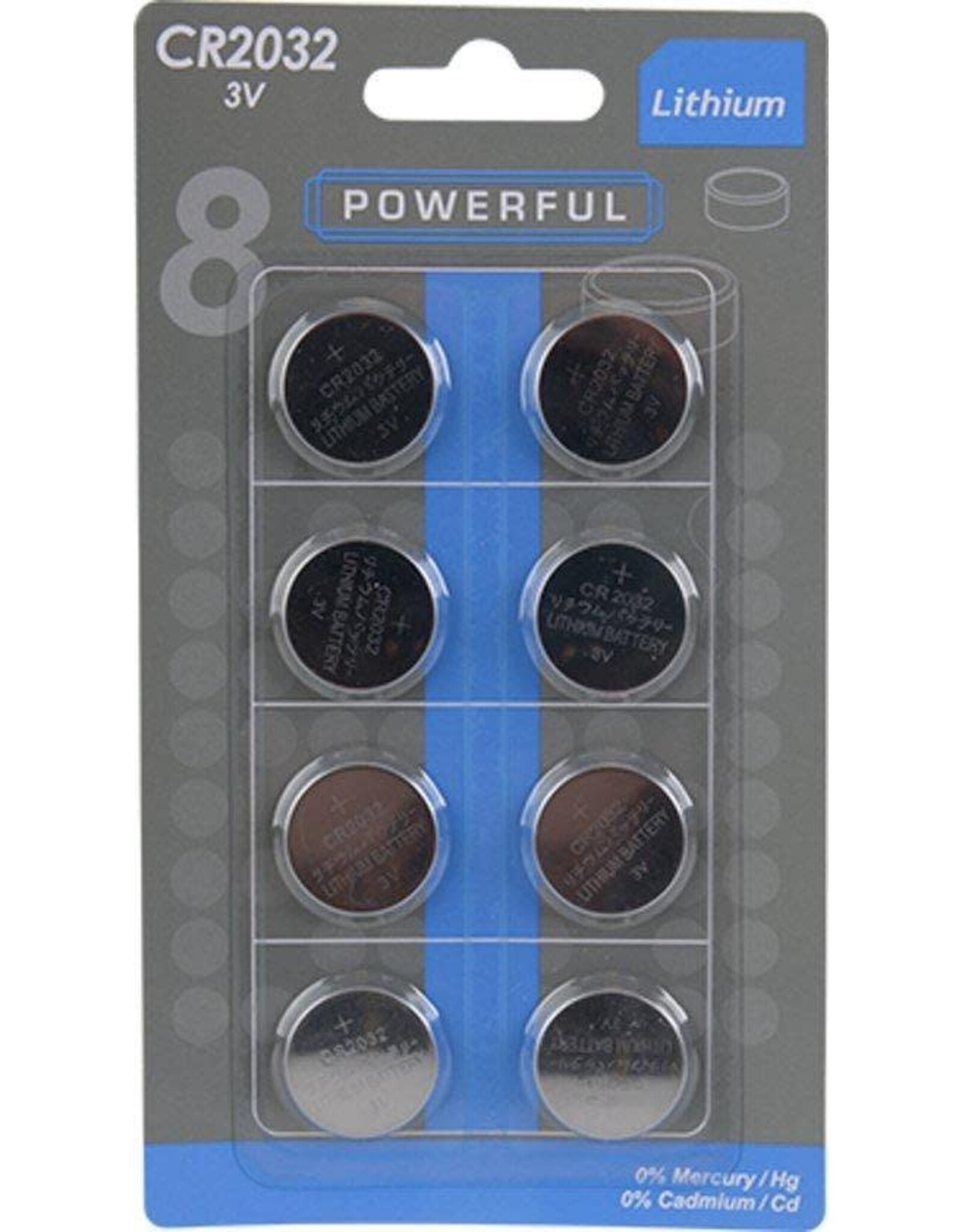 powerful 3V CR2032 Powerfull Lithium Batterijen - 8 stuks