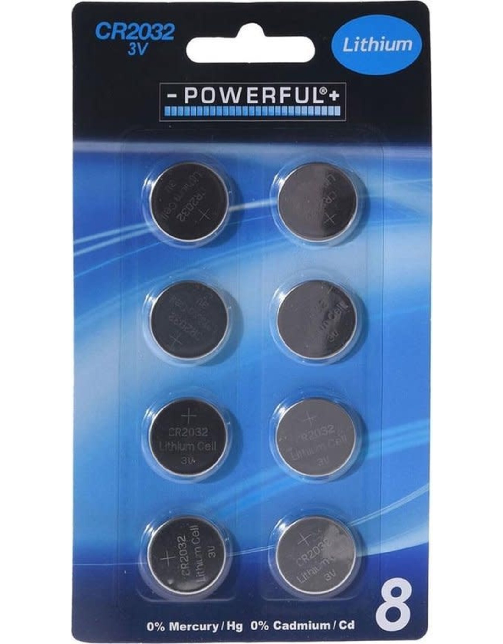 powerful 3V CR2032 Powerfull Lithium Batterijen - 8 stuks