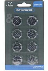 powerful 3V CR2032 Powerfull Lithium Batterijen - 8 stuks