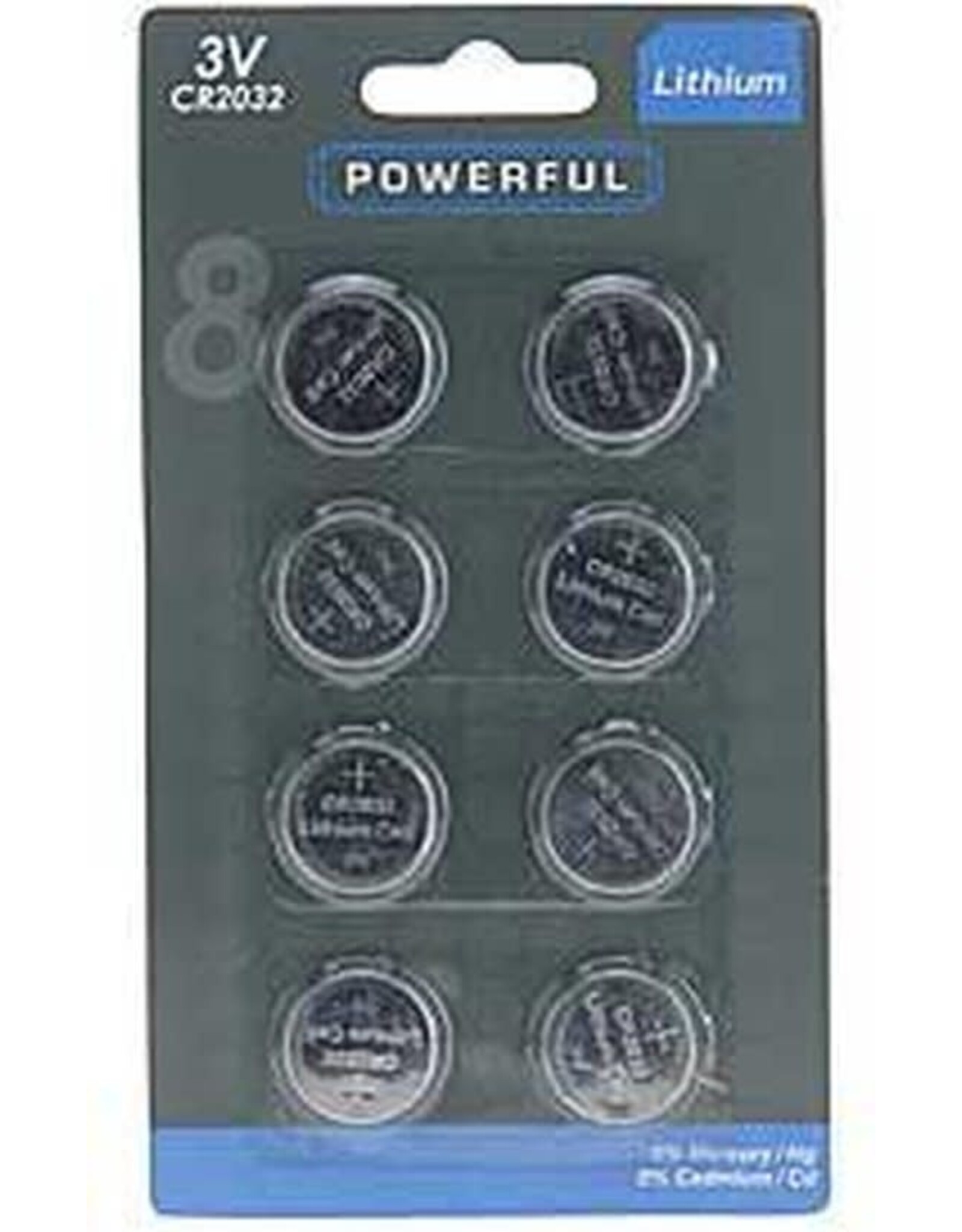powerful 3V CR2032 Powerfull Lithium Batterijen - 8 stuks