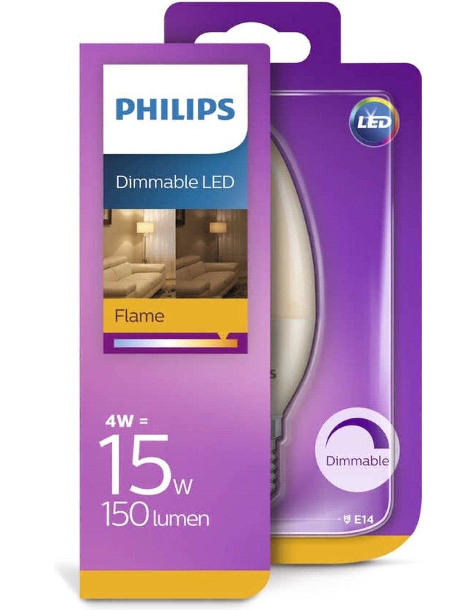 PHILIPS Philips LED candle D 7-20W 827 E14 flame
