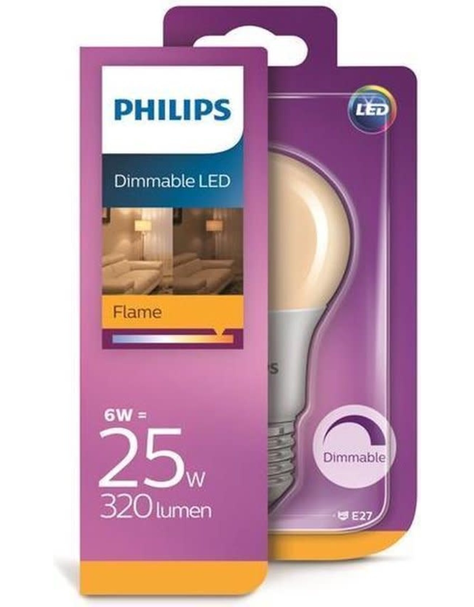 PHILIPS Philips LED bulb D 6-25W 827 E27 flame