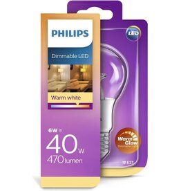 PHILIPS Philips Led Lamp E27 6W 470lm Kogel Helder Dimbaar