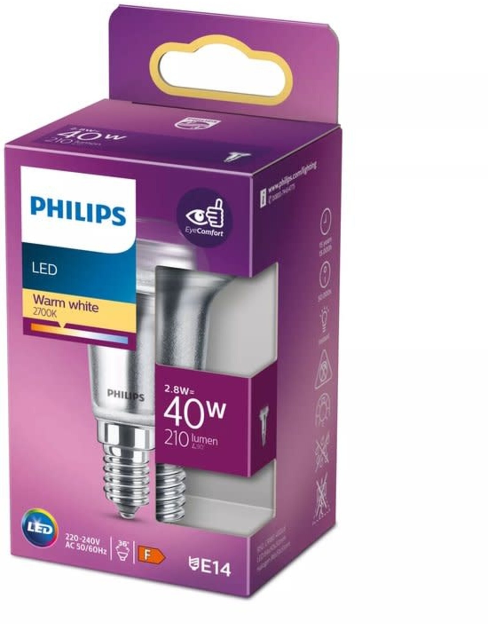 PHILIPS Philips LED Reflector - 40 W - E14 - warmwit licht