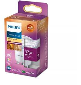 PHILIPS Philips LED lamp GU10 Reflector Spot Lichtbron - Warm wit - 2,6W = 35W - Ø 5 cm - Dimbaar - 1 stuk