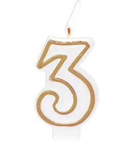 FOLAT Folat Original - Kaars cijfer 3 simply chique gold 9 cm