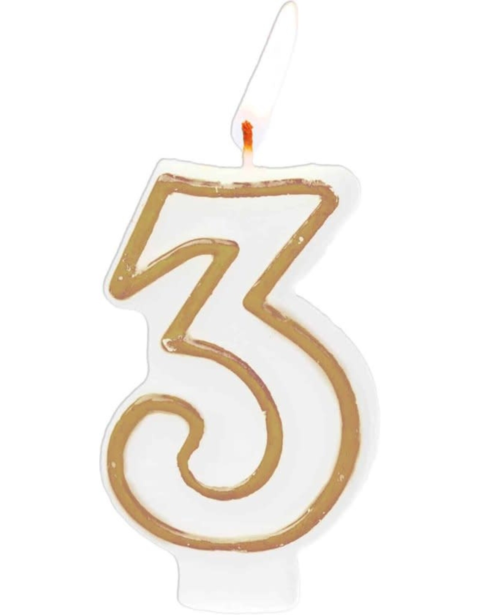 FOLAT Folat Original - Kaars cijfer 3 simply chique gold 9 cm