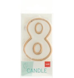 FOLAT Folat Original - Kaars cijfer 8 simply chique gold 9 cm
