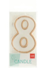 FOLAT Folat Original - Kaars cijfer 8 simply chique gold 9 cm