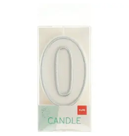 FOLAT Kaars Simply Chique Silver Cijfer 0