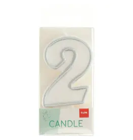 FOLAT Kaars Simply Chique Silver Cijfer 2
