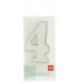 FOLAT Kaars Simply Chique Silver Cijfer 4