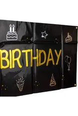 FOLAT Happy Birthday Banner Zwart Goud 1,6m