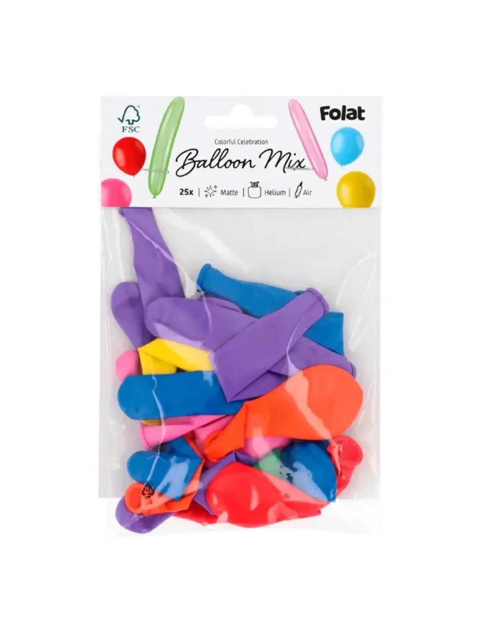 FOLAT Ballonnenmix vormen mix Stripetastic (25st)