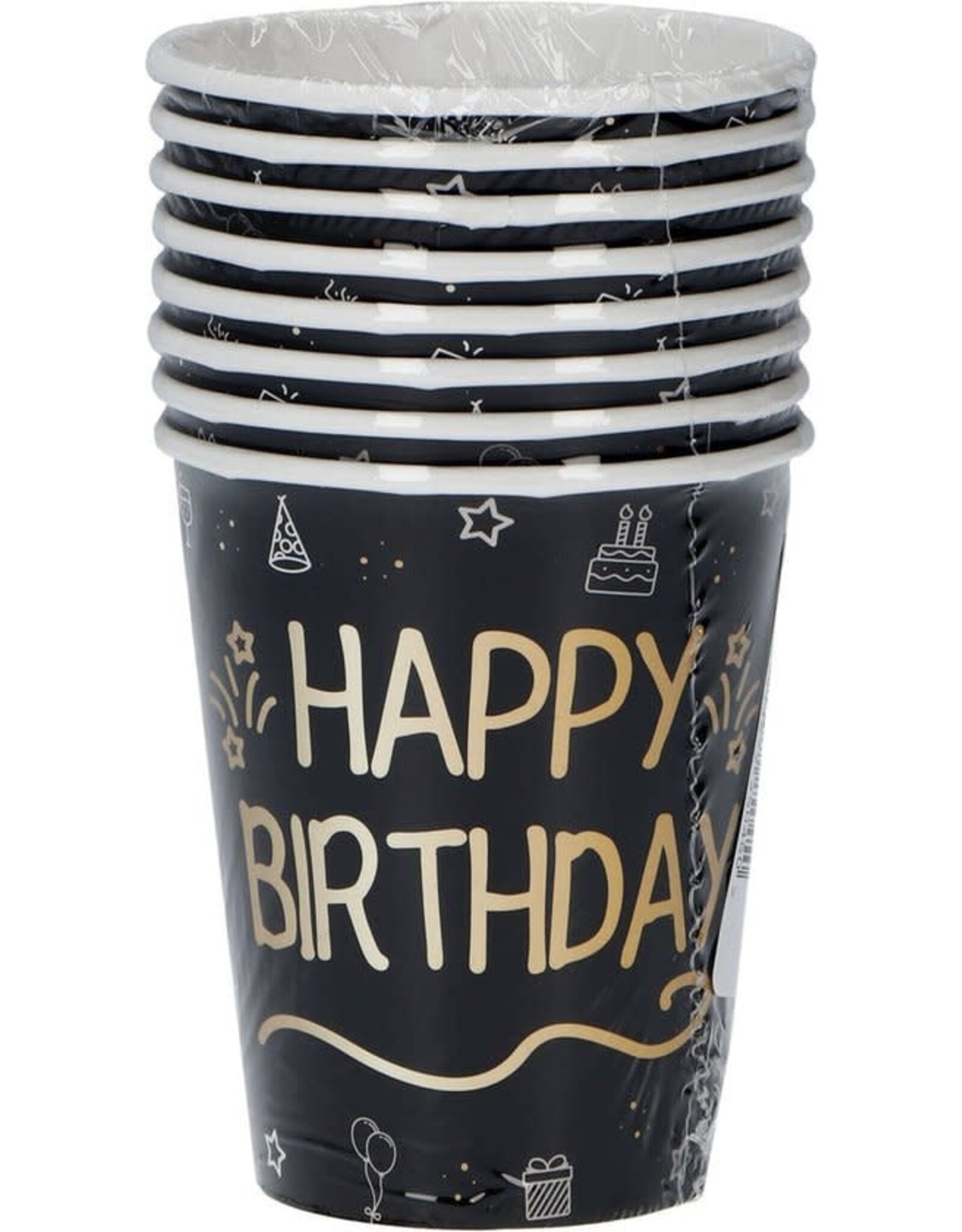 FOLAT Folat Original - Bekers shining glam happy birthday - 250 ml - 8 stuks