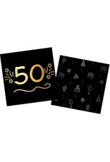 FOLAT Folat Original - Servetten shining glam 50 jaar - 16 stuks - 33 x 33 cm