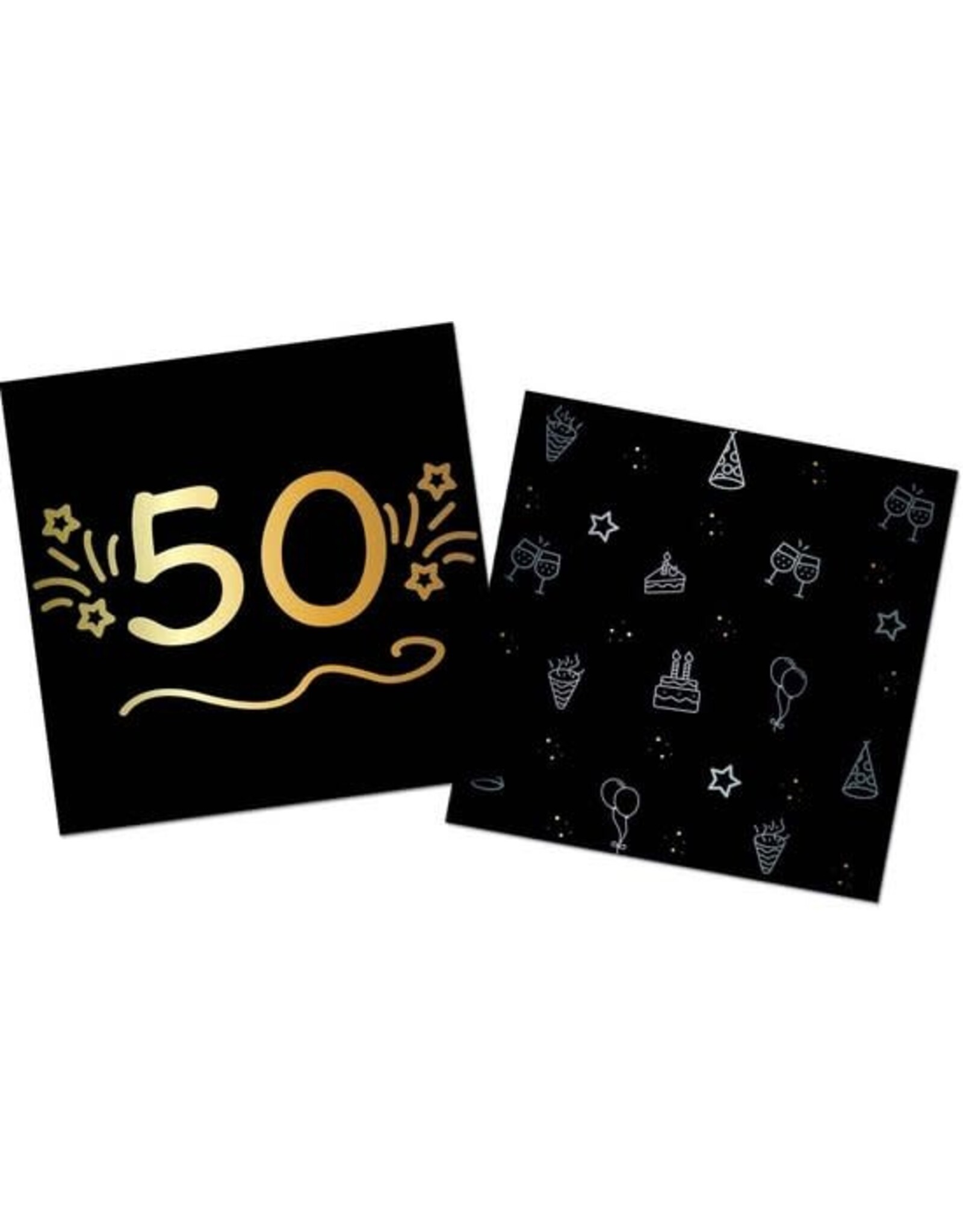 FOLAT Folat Original - Servetten shining glam 50 jaar - 16 stuks - 33 x 33 cm