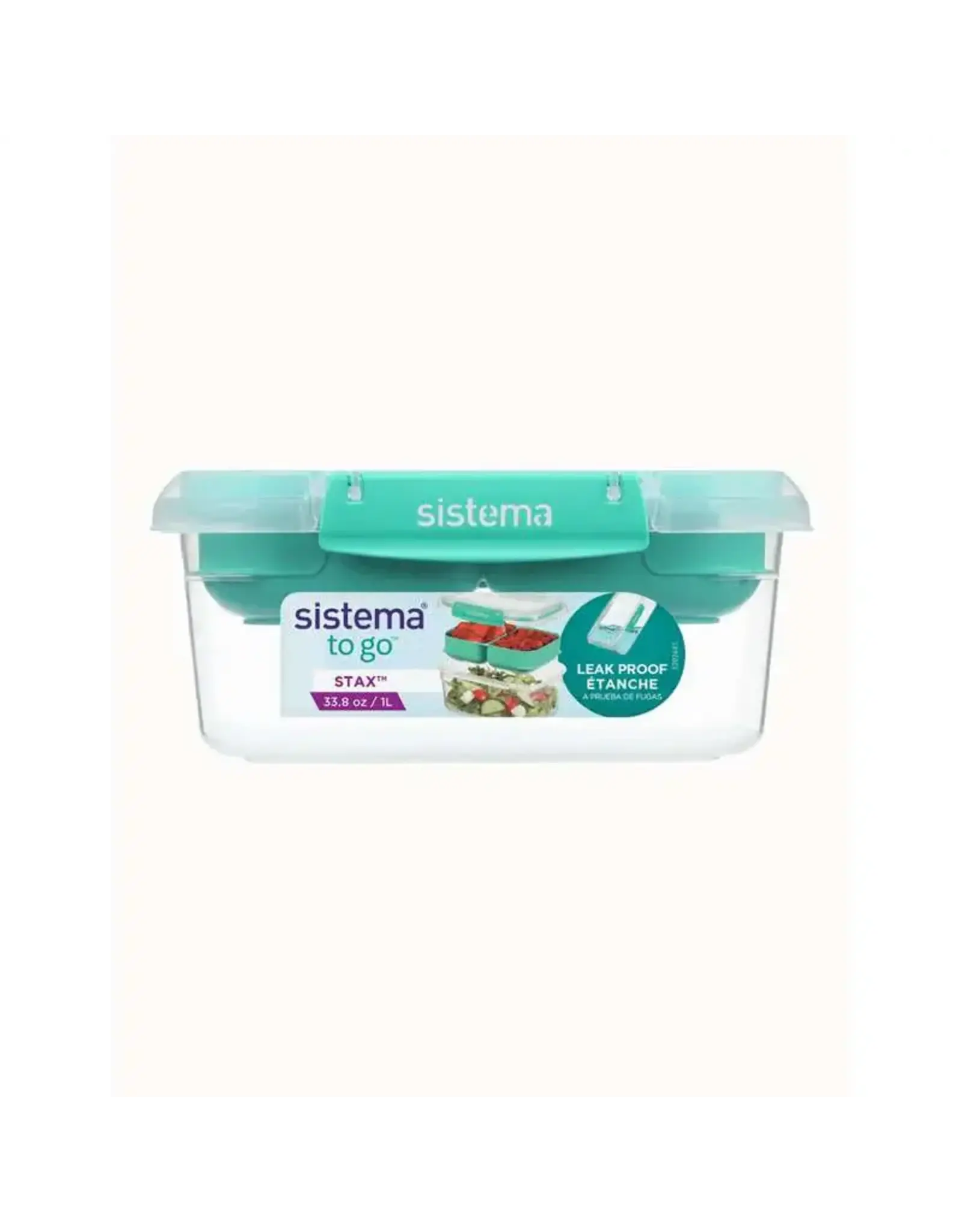 SISTEMA Sistema Rectangle Stax To Go - 1L - Minty Teal