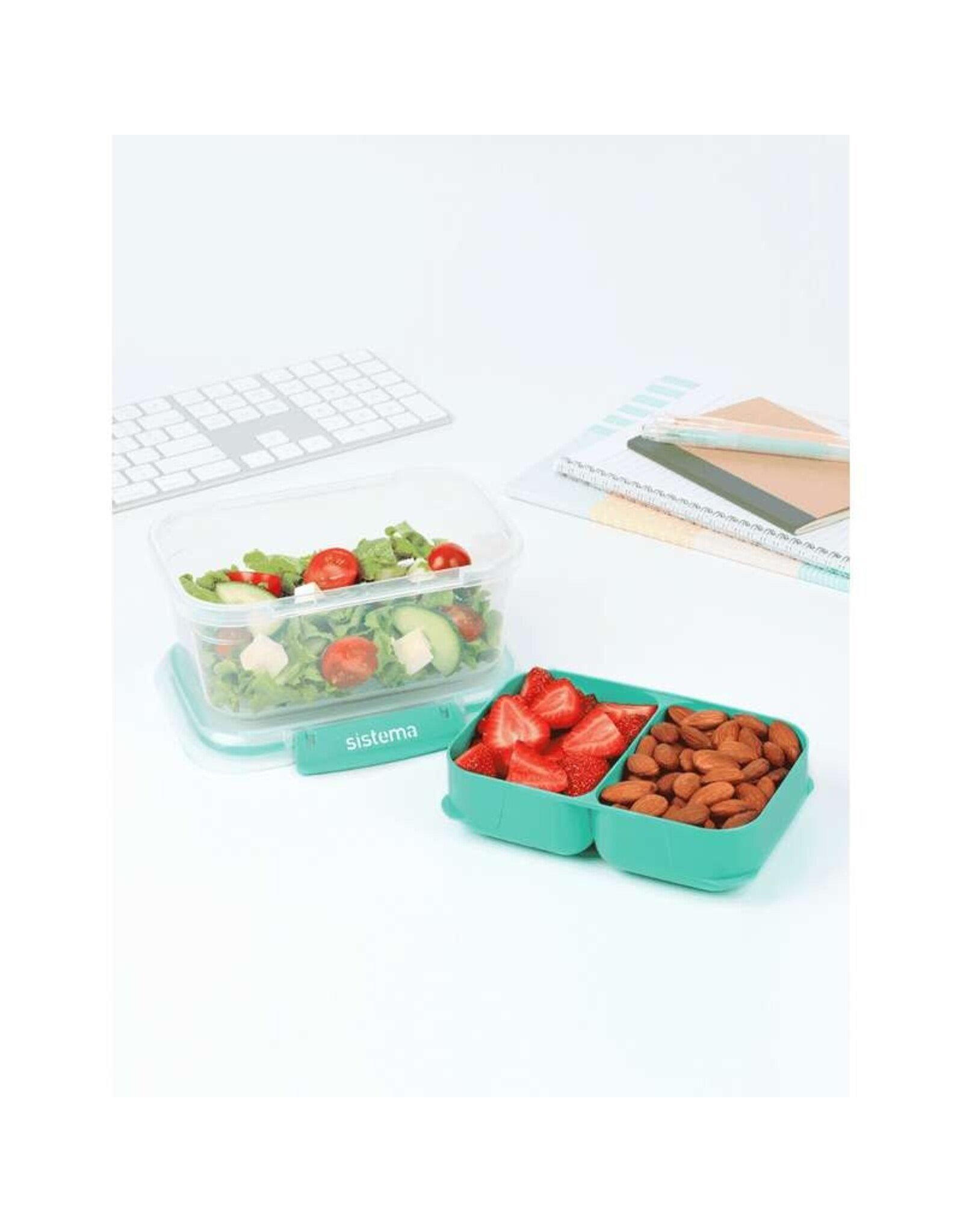 SISTEMA Sistema Rectangle Stax To Go - 1L - Minty Teal