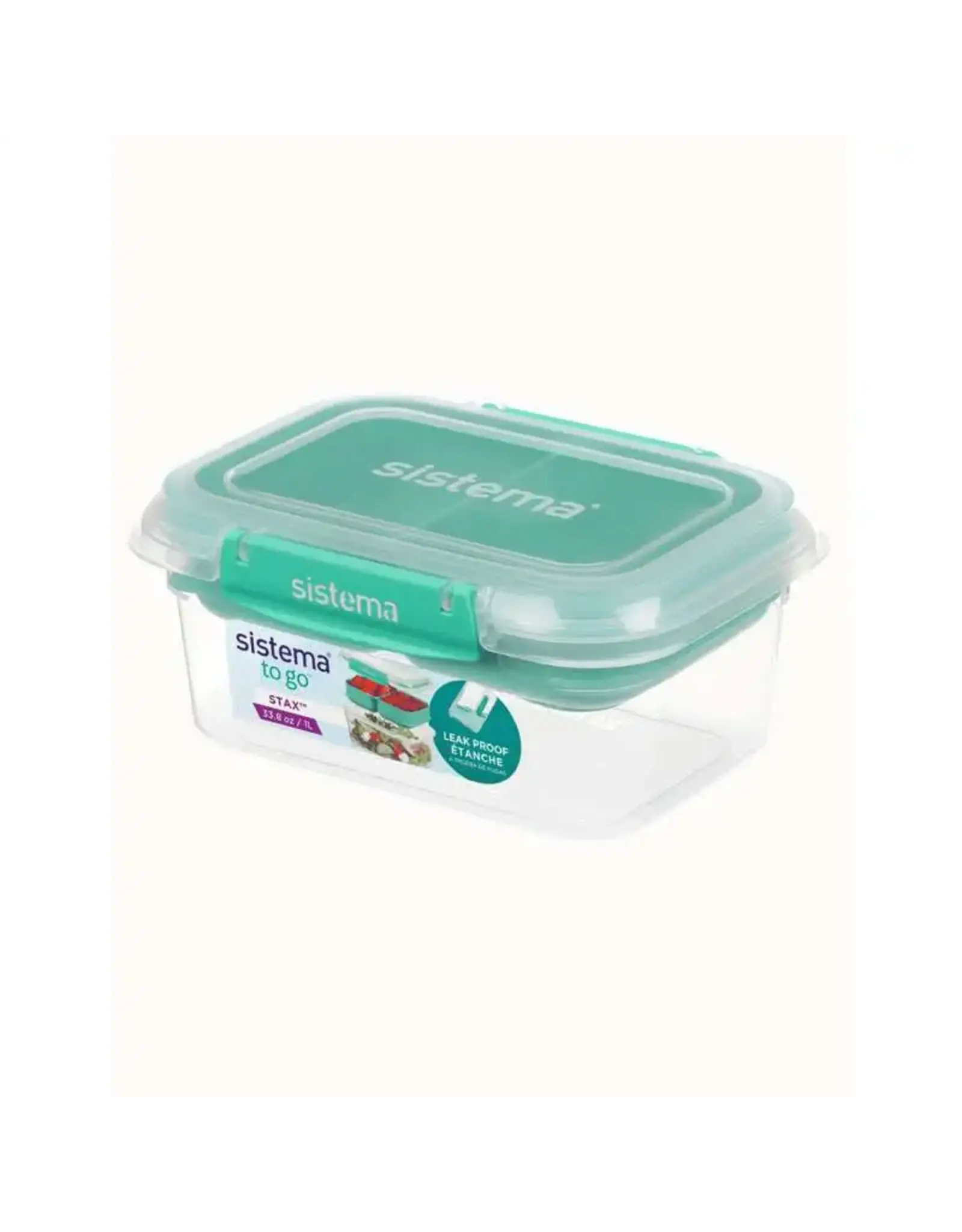 SISTEMA Sistema Rectangle Stax To Go - 1L - Minty Teal