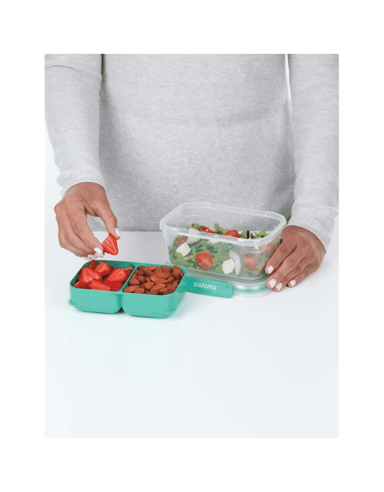 SISTEMA Sistema Rectangle Stax To Go - 1L - Minty Teal