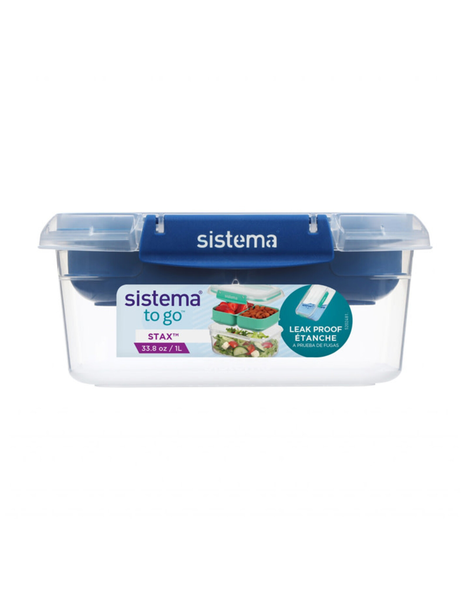 SISTEMA Sistema TO GO – Rechthoekige Stax – 1.000 ml Donkerblauw