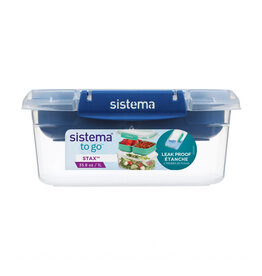 SISTEMA Sistema TO GO – Rechthoekige Stax – 1.000 ml Donkerblauw
