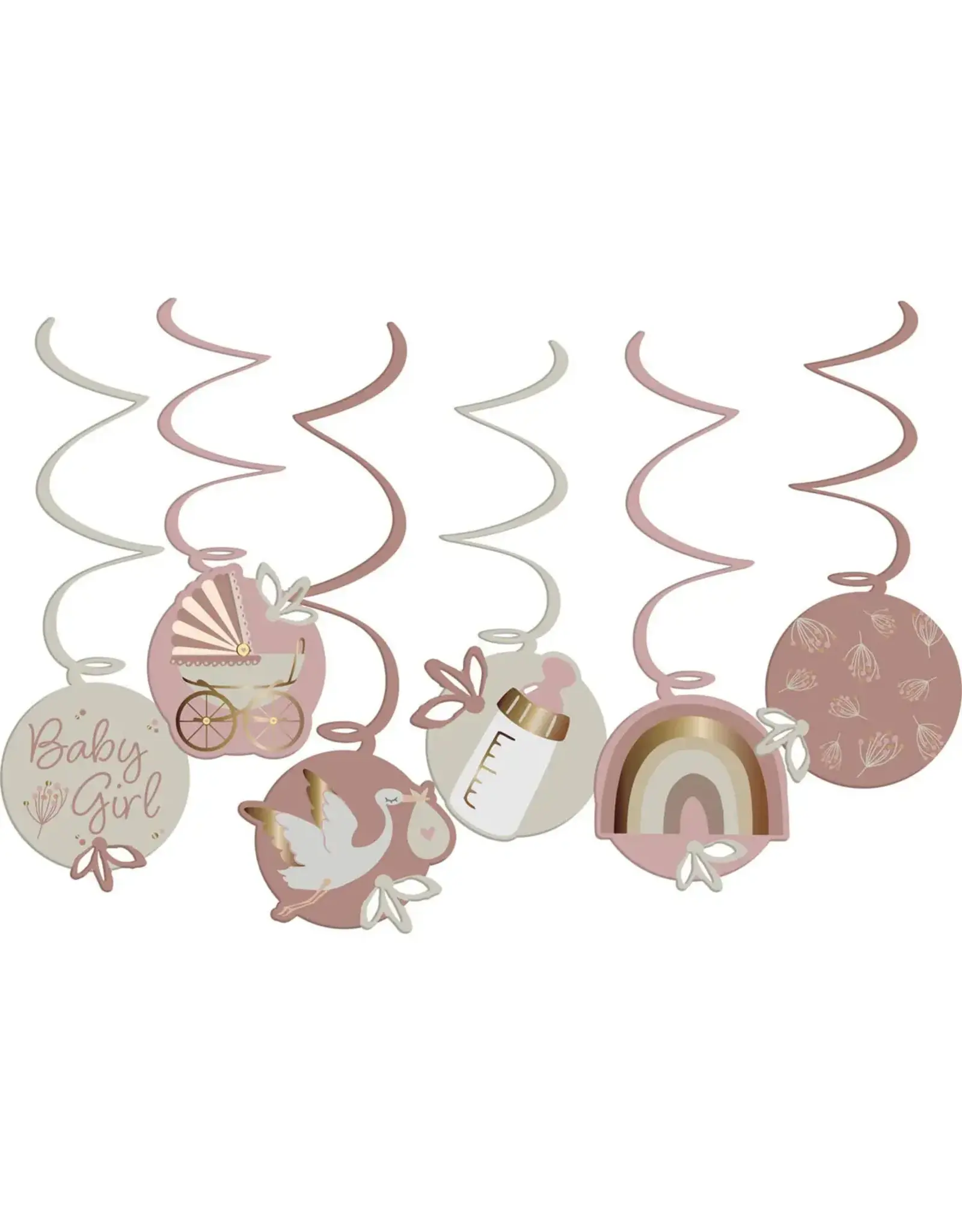 FOLAT Geboorte Hangdecoratie Babygirl 6st