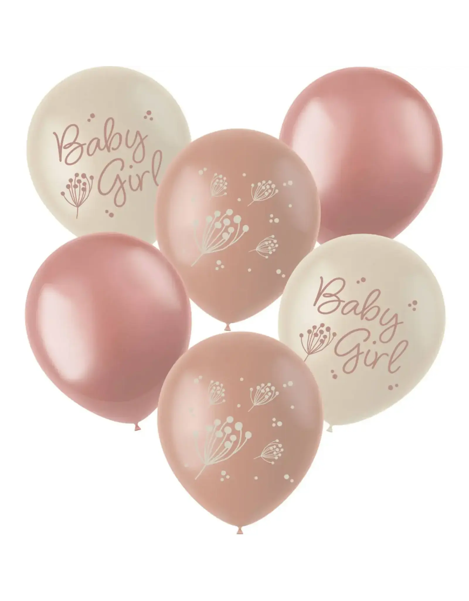 FOLAT Geboorte Ballonnen Babygirl 33cm 6st