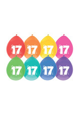 Haza HomeBallonnen 17 Jaar Multi/Wit 8 stuks 30 cm Ballonnen 17 Jaar Multi/Wit 8 stuks 30 cm