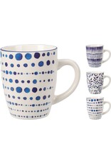 EXCELLENT HOUSEWARE Beker new bone porselein wit/blauw