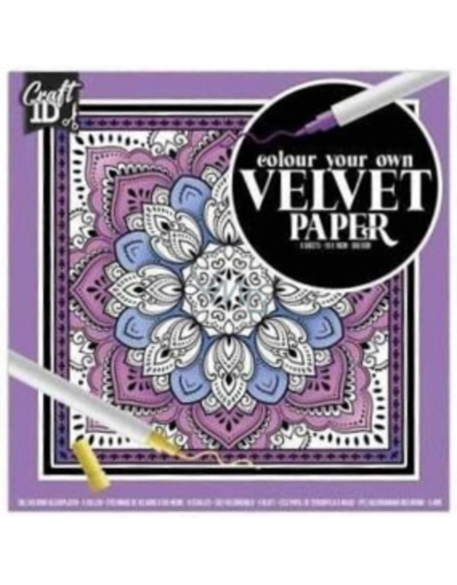 Craft ID Craft ID Coloring book velvet mandala purple