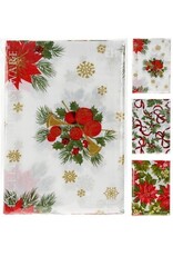 Excellent Houseware Tafelkleed Kerst - Tafellaken - Flanel 130X180cm assorti - Rood Wit
