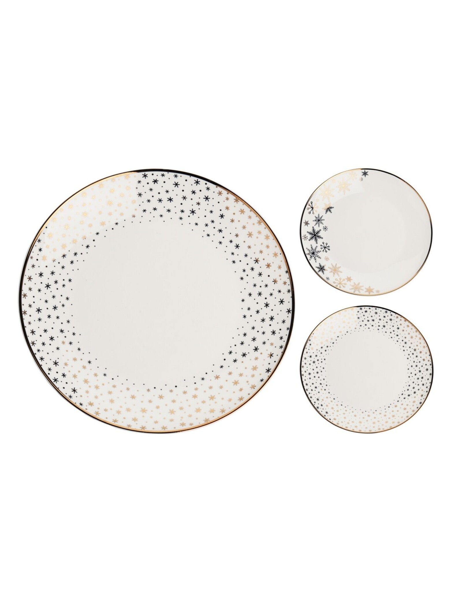 XMAS SNOWFLAKES PLATE PORCELAIN