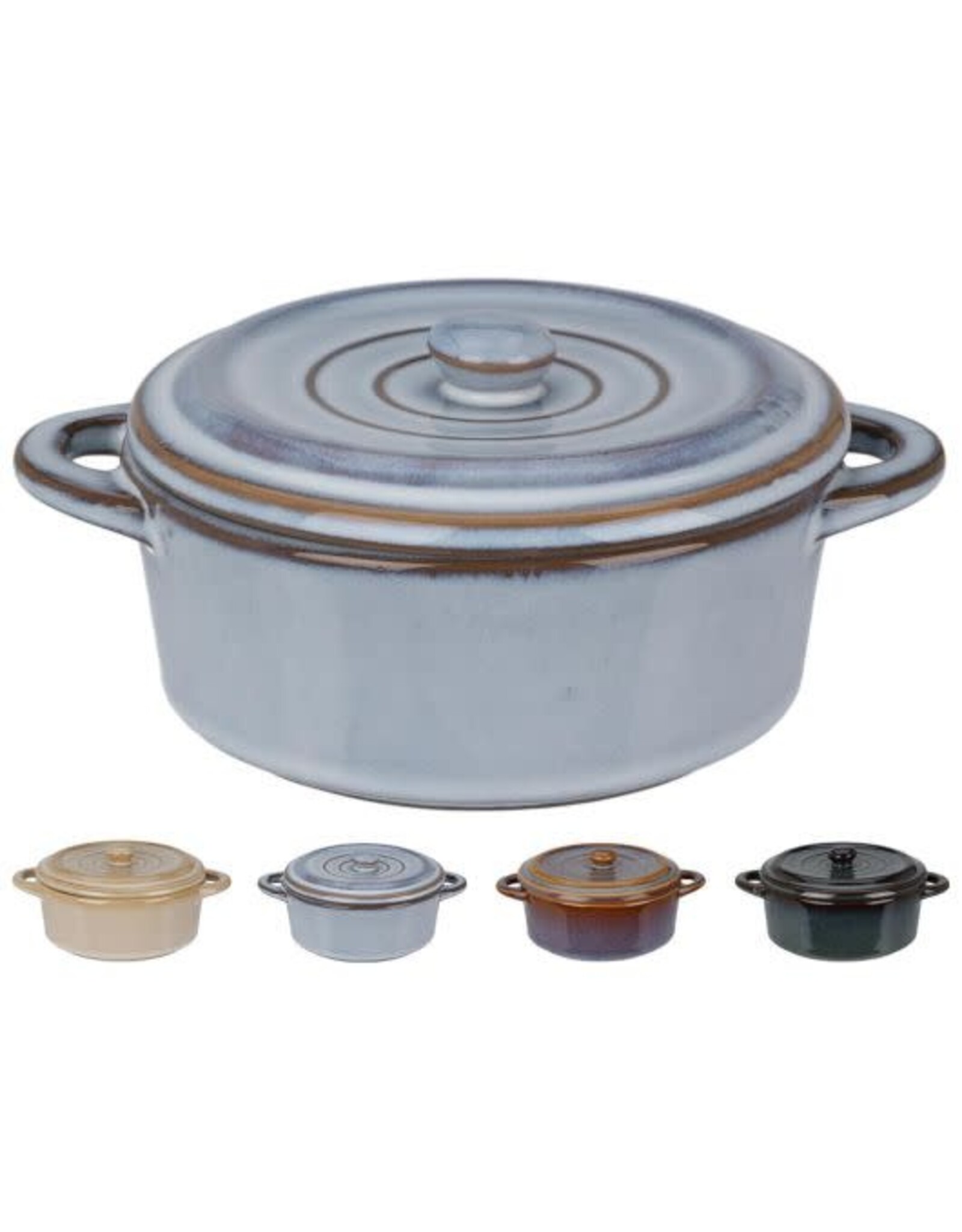 EXCELLENT HOUSEWARE Stoofpannetje aardewerk rond 13x6cm