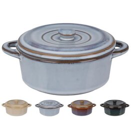 EXCELLENT HOUSEWARE Stoofpannetje aardewerk rond 13x6cm