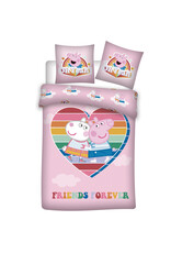 peppa pig Peppa Pig Dekbedovertrek Friends forever 140 x 200 cm - Polyester