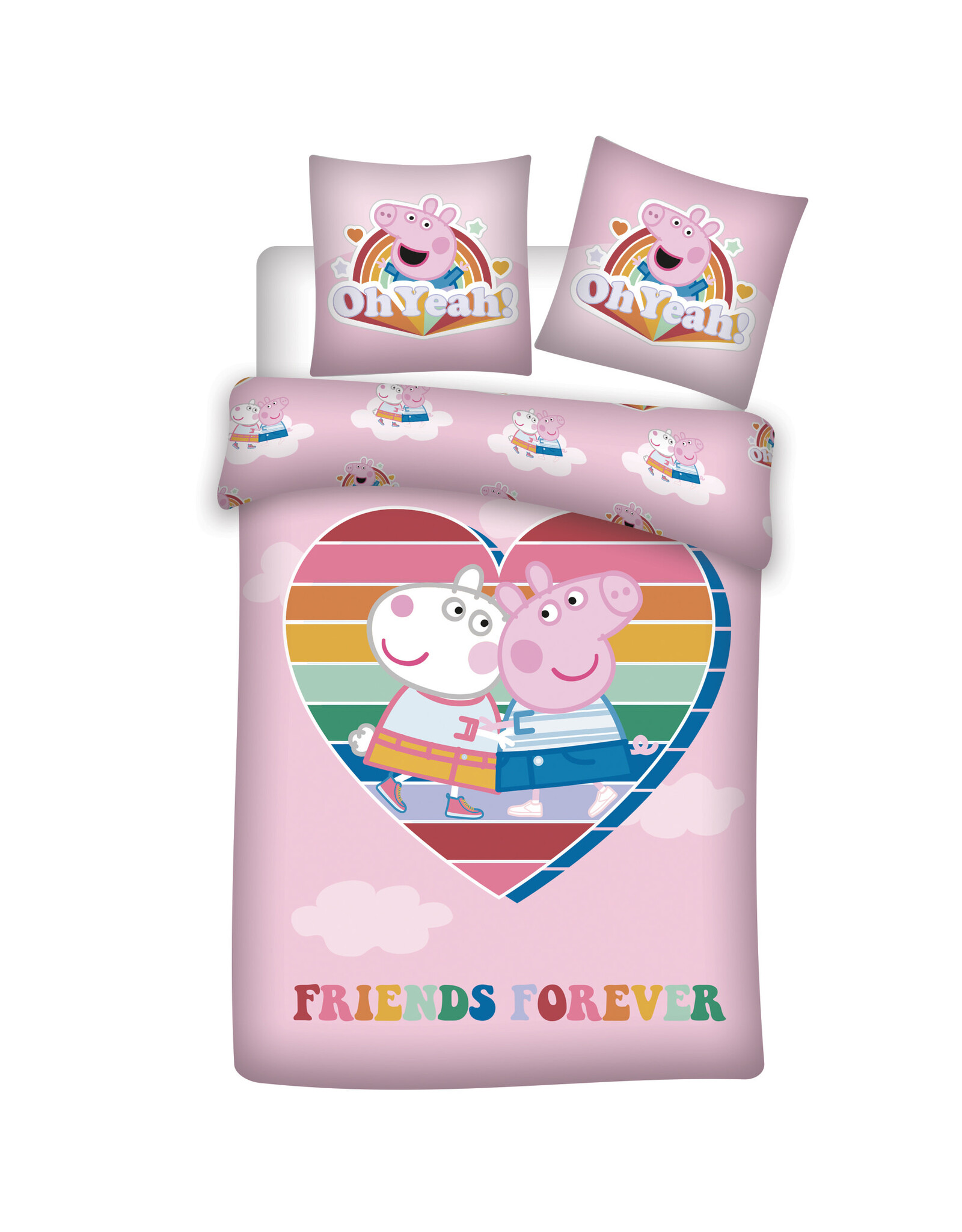 peppa pig Peppa Pig Dekbedovertrek Friends forever 140 x 200 cm - Polyester
