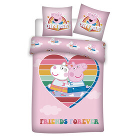 peppa pig Peppa Pig Dekbedovertrek Friends forever 140 x 200 cm - Polyester